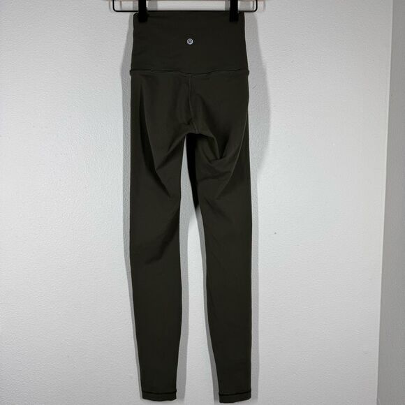 Lululemon Wunder Under Super High-Rise Tight Full-On Luon 28" Leggings Green 2 - Picture 3 of 5